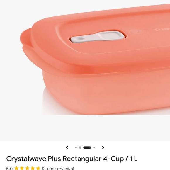 Tupperware Coral Rectangular Container - Picture 3 of 4